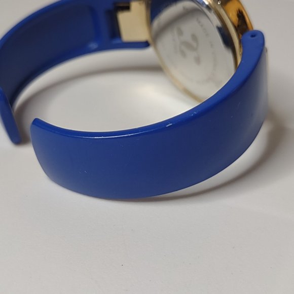 Blue And Gold Tone 6 Inch Cuff Watch - Picture 7 of 12